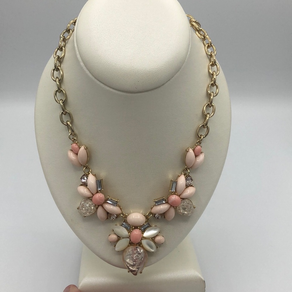 Dia & Co Floral Statement Necklace Light Pink